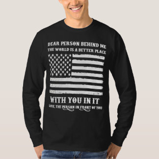 Camiseta Querida Pessoa Atrás de mim manga longa