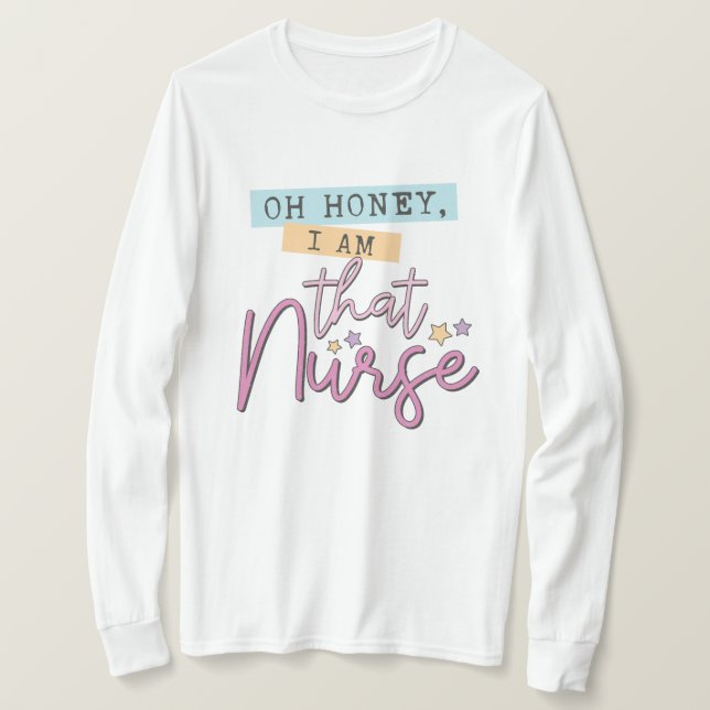 Camiseta Querida, sou aquela enfermeira, Estilo Retro, Rosa (Frente do Design)