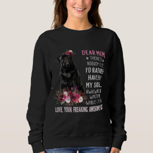 Camiseta Querido cão Pug Mãe Dia de as mães Feliz