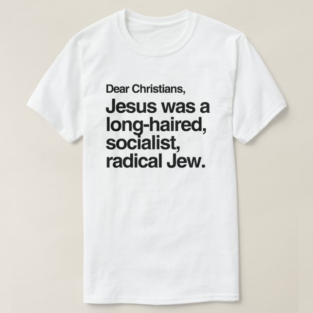 CAMISETA QUERIDO CRISTÃOS JESUS ERA UM JUDEU (Frente do Design)