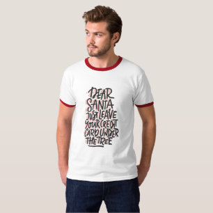 Camiseta QUERIDO PAI NATAL Ho Ho Ho Natal Moderno para Home