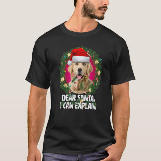 Camiseta Querido Papai Noel Cachorro Golden Retriever Bonit