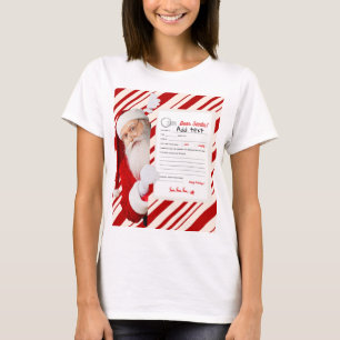 Camiseta Querido Papai Noel Carta de Natal Listra de Bala V