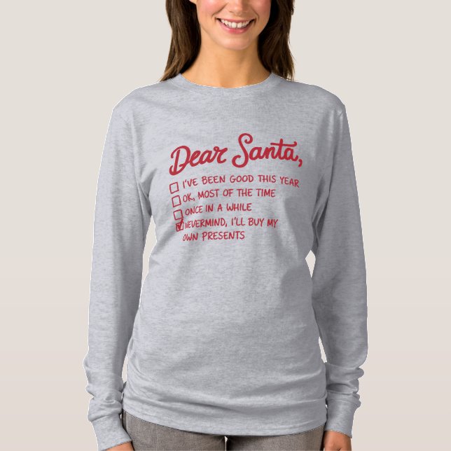 Camiseta Querido Papai Noel - Design de Natal (Frente)