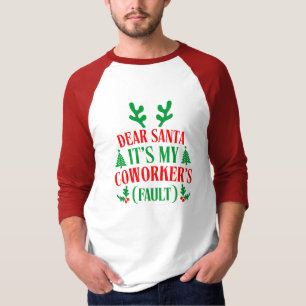 Camiseta Querido Papai Noel É Culpa do Meu Colega de Trabal