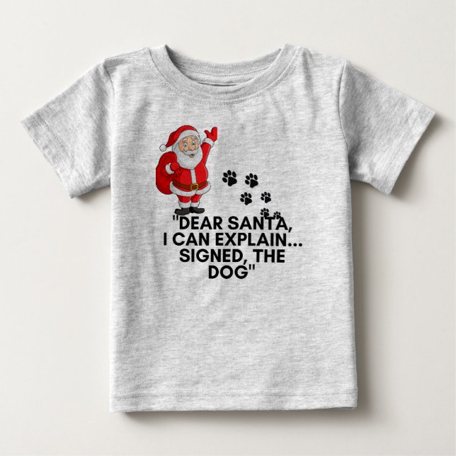 Camiseta Querido Papai Noel Eu Posso Explicar Caneca de Nat (Frente)
