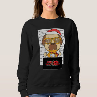 Camiseta Querido Papai Noel Posso Explicar Pug Criminoso Na