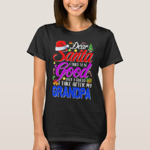 Camiseta Querido Papai Noel, tentei ser bom, mas eu pego de