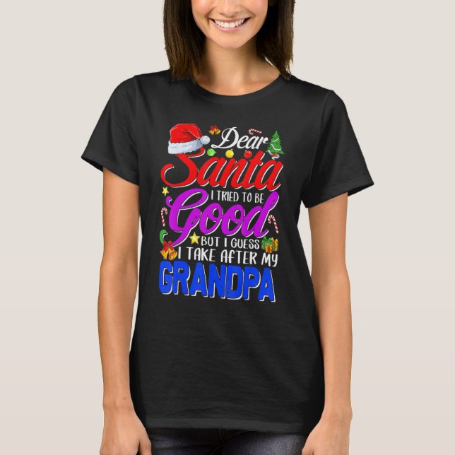 Camiseta Querido Papai Noel, tentei ser bom, mas eu pego de (Frente)