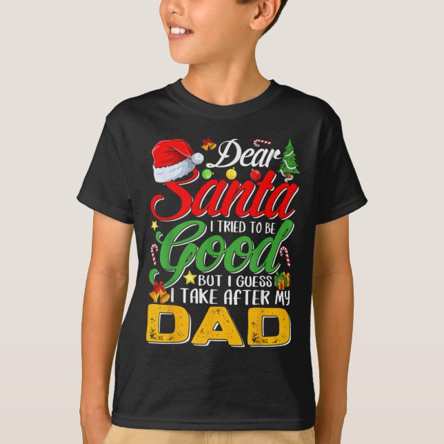 Camiseta Querido Papai Noel, tentei ser bom, mas eu pego de (Frente)