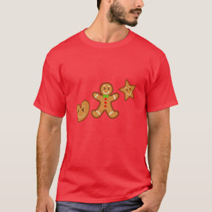 Camiseta queridos amigos de pão de gengibre no Natal