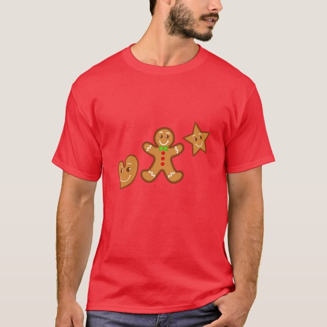 Camiseta queridos amigos de pão de gengibre no Natal (Frente)