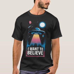 Camiseta Quero Acreditar Em Aliens OVNI
