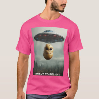 Camiseta QUERO ACREDITAR EM PotatosArentReal