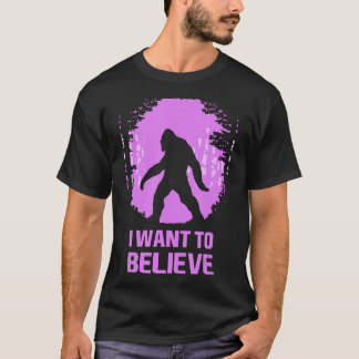Camiseta Quero acreditar em Sasquatch! Meme BigFoot Engraça