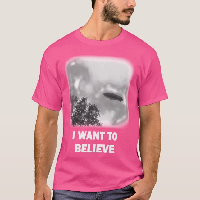 Camiseta Quero Acreditar - Versão Blimp (Frente)