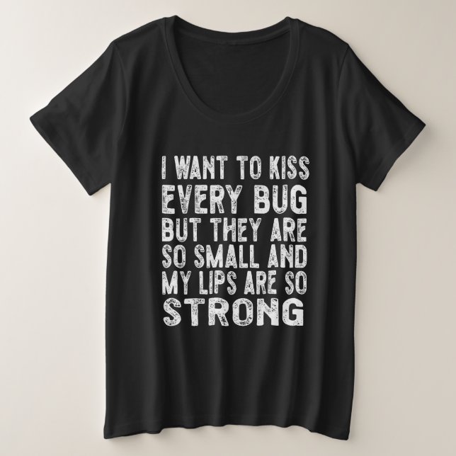 Camiseta Quero beijar cada inseto (Frente do Design)
