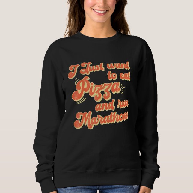 Camiseta Quero Comer Pizza E Correr Maratonas Pizza Marat (Frente)