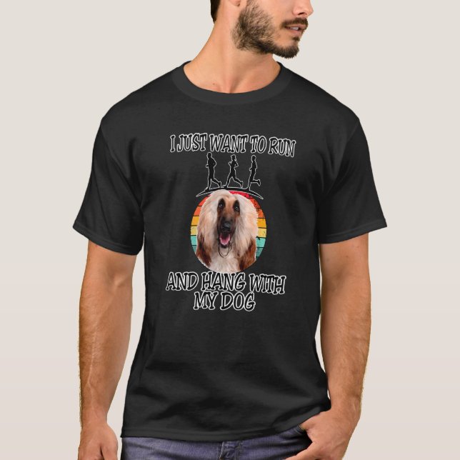 Camiseta Quero Correr E Seguir O Cão Afegão 2 (Frente)