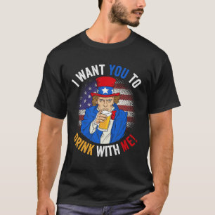 Camiseta Quero Que Beba Comigo Tio Americano Sam 4