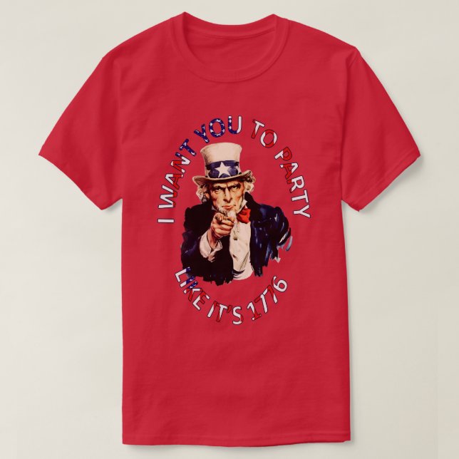 Camiseta Quero Que Festejas Como O 1776 (Frente do Design)