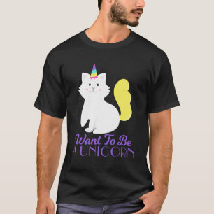 Camiseta Quero Ser Uma Camisa-T Unicórn - Gráfico Unicórnio