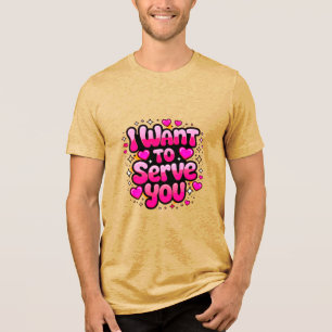 Camiseta Quero Servir-Te - Design de Coração Bonita