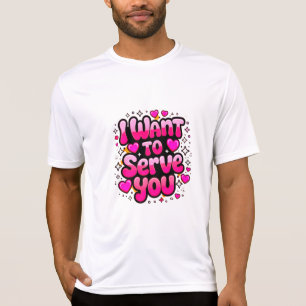 Camiseta Quero Servir-Te - Design de Coração Bonita