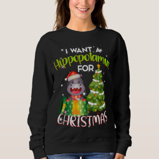 Camiseta quero um hipopótamo de natal.