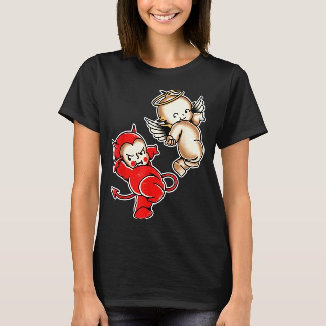 Camiseta Querubins anjo diabinho bebê Kewpie (Frente)