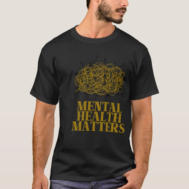 Camiseta Questões de saúde mental, Continue sorrindo, Sloga (Frente)