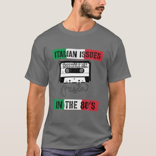 Camiseta Questões Italianas Sinalizador Pasta Cassete 80S,  (Frente)