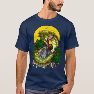 Camiseta Quetzalcoatl Aztec Deus Antiquado Pirâmides Maias