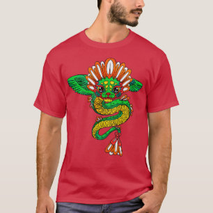 Camiseta Quetzalcoatl Aztec Serpentes Com Penas Mayanas Tol