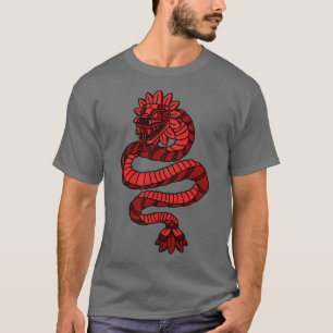 Camiseta Quetzalcoatl Aztec Serpentes Com Penas Mayanas Tol