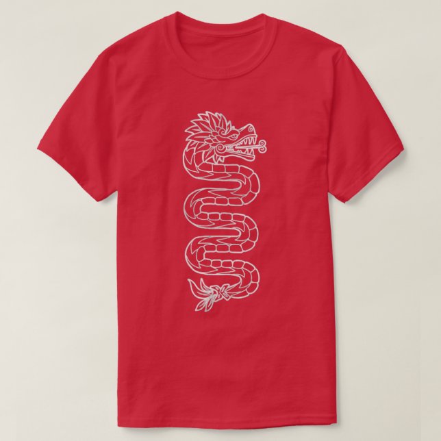 Camiseta Quetzalcoatl Aztec Serpentes Com Penas Mayanas Tol (Frente do Design)