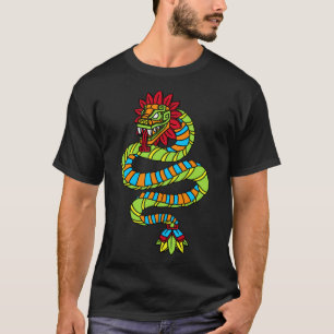 Camiseta Quetzalcoatl Aztec Serpentes Com Penas Mayanas Tol