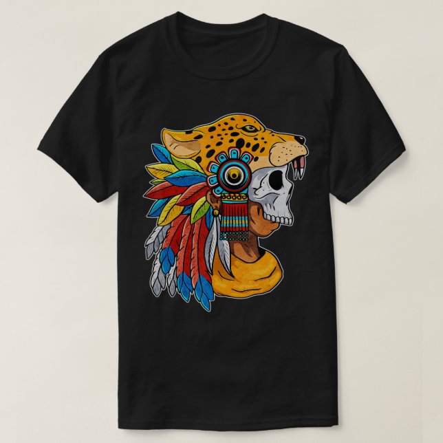 Camiseta Quetzalcoatl Crânio Asttec Guerreiro Mayan Inca To (Frente do Design)