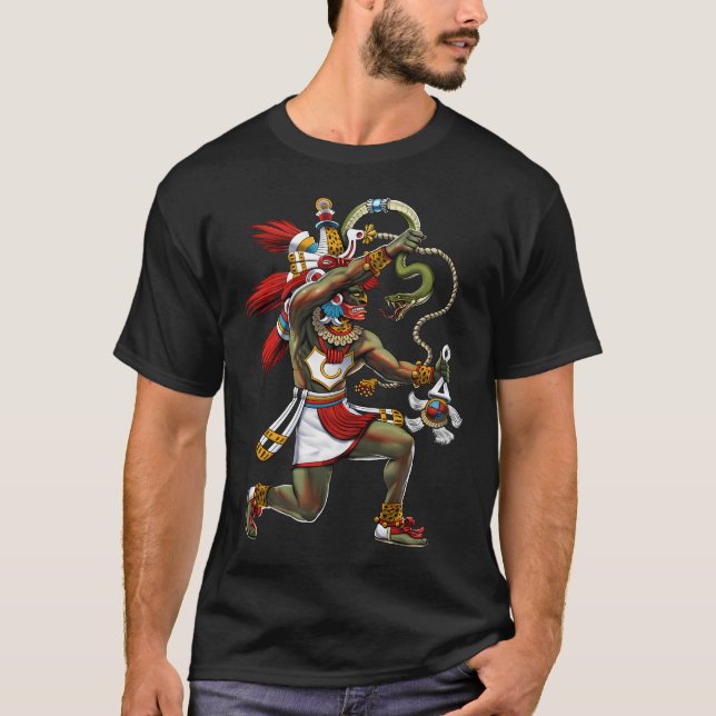 Camiseta Quetzalcoatl Deus Serpente Asteca (Frente)