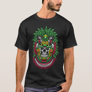 Camiseta Quetzalcoatl Skull Huichol Calavera (ART mexicana)