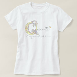 Camiseta Quiantia Girl Q name significa monograma tee
