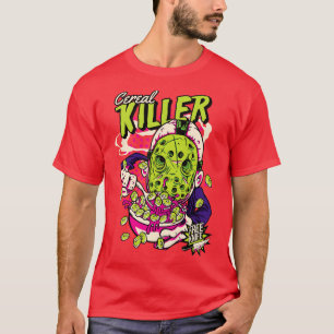Camiseta Quic Cereal Killer Cereal Box Engraçado Horror