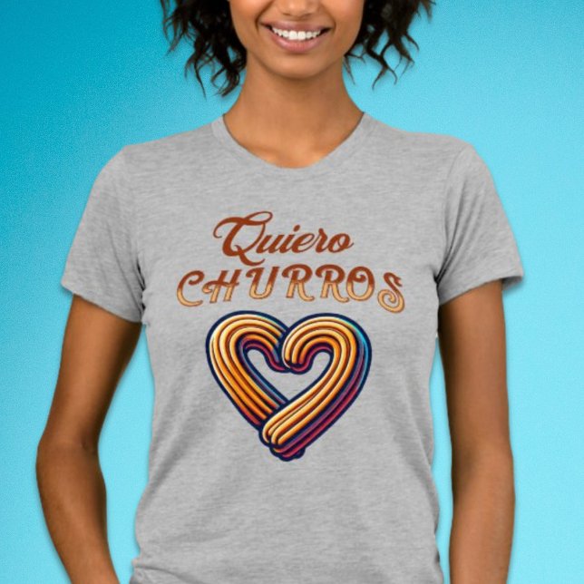 Camiseta Quiero Churros Corazon - Coração Espanhola (Quiero Churros Shirt)