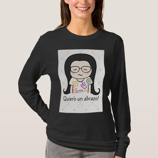 Camiseta Quiero un abrazo, menina (Frente)