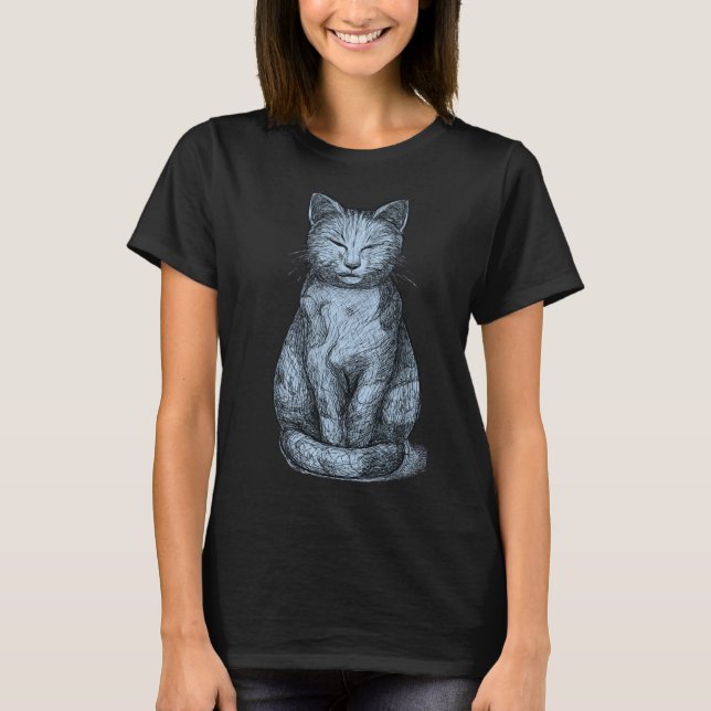 Camiseta Quiet Awareness Light Cosmic Cat Healing (Frente)