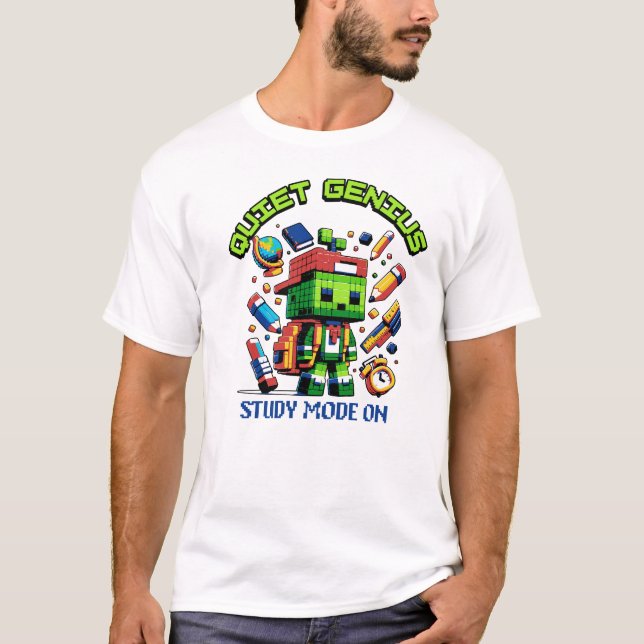 Camiseta Quiet Genius Study Mode On for Back to school (Frente)