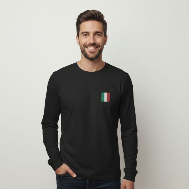 Camiseta Quiet Luxury Black Long Sleeve Logo Italy (Criador carregado)