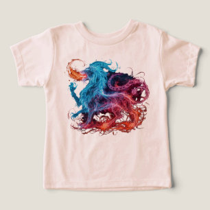Camiseta Quimera Mítica Neon Leão Brilho Mágico Fantasia