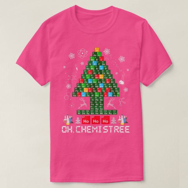 Camiseta Quimiadora da Quimia da Árvore de Natal da Chemist (Frente do Design)