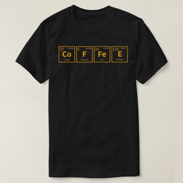 Camiseta Química de café (Frente do Design)